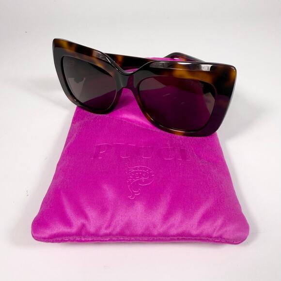Emilio Pucci Rhinestone Logo Square Sunglasses - Picture 2 of 7